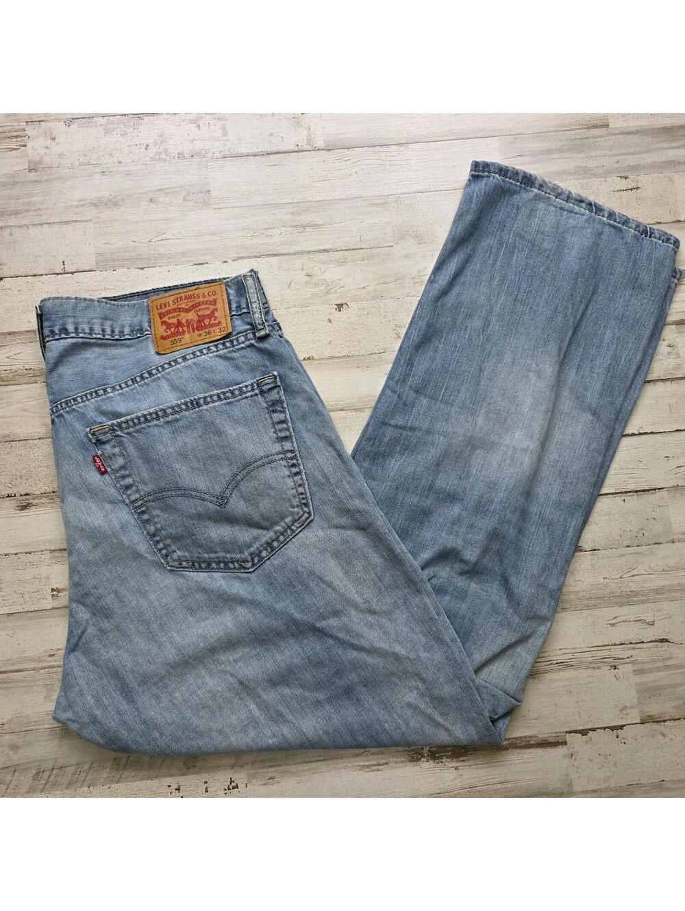 Levi's 559 Jeans Mens 36x32 Relaxed Straight Blue Denim - Broken in COMFORTABLE